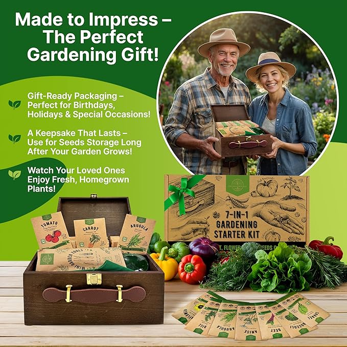 75 Herb &amp; Vegetable Seeds Variety Pack, Garden Seed Starter Kit - Over 47,380 Non-GMO Heirloom Seeds for Planting Vegetables and Herbs Garden Seeds Gift Seed Box with Gardening Supplies, Survival Kit