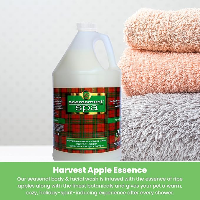 Best Shot Scentament Spa Seasonal Facial &amp; Body Wash, Harvest Apple, 1 Gallon
