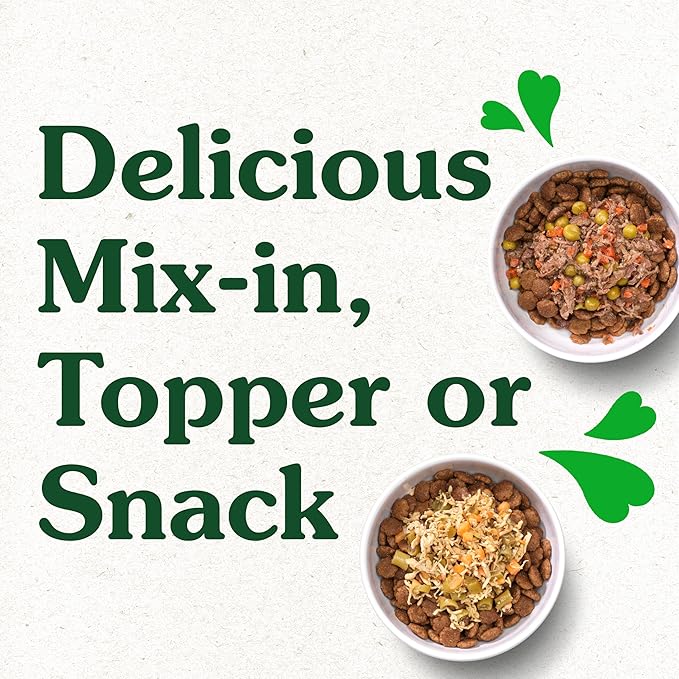 Greenies Smart Topper High Protein Wet Mix-in for Dogs, Chicken, Green Beans, and Sweet Potatoes Recipe &amp; Beef, Peas, and Carrots Recipe Variety Pack, 8 Trays of 2oz.