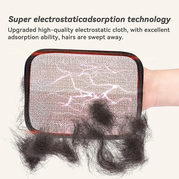 Pet Hair Removal Kit – Static Hair Removal Glove &amp; Shedding Comb for Cats &amp; Dogs, Removes Hair from Clothing, Furniture, Carpets &amp; Bedding, Tackles Tangles, Fleas &amp; Dander