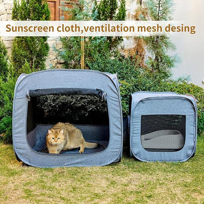 Portable Large Cat Playpen for Outdoor &amp; Indoor Cats Cage, Large Foldable Cat Tent, Fit Puppy, Dogs, Pets