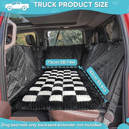 Dog Car Bed Mat, Non-Slip Backseat Extender Pet Blanket, Plaid Dog Bed for Trucks, Sedans &amp; Large SUVs, Chew-Resistant Travel Pad for Dogs, Easy Clean &amp; Scratch-Proof &amp; Comfort (56"x28.7")