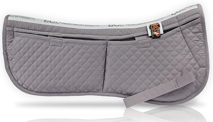 ECP Equine Comfort Products Adjustable Shock Absorbing Memory Foam Half Saddle Pad, Injury Prevention &amp; Pressure Relief, Customizable Fit, Breathable for All Riding Styles