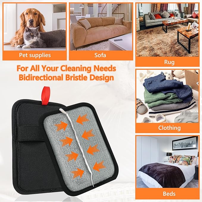 Pet Hair Removal Glove，Static Electricity Grooming Mitt Tool for Dogs &amp; Cats - Remove Fur from Pets, Furniture, Car Seats