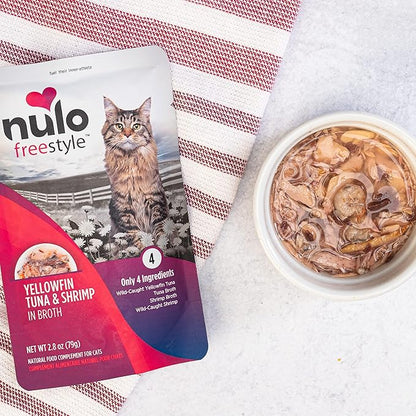 Nulo Freestyle Cat &amp; Kitten Wet Cat Food Pouch, Premium All Natural Grain-Free Soft Cat Food Topper with Amino Acids for Heart Health and High Animal-Based Protein