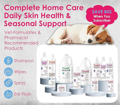 Truseb Topical Ketoconazole and Chlorhexidine Shampoo for Dogs, Cats &amp; Horses with Aloe Vera and Conditioner(USA) (Ketoconazole &amp; Chlorhexidine Shampoo, 16 oz)