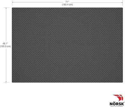 Norsk Foam Floor Gym Mats with Interlocking Tiles, .47" Thick, 24"x24", 30-Pack, 120 Square Feet, Diamond Plate Design, Grey