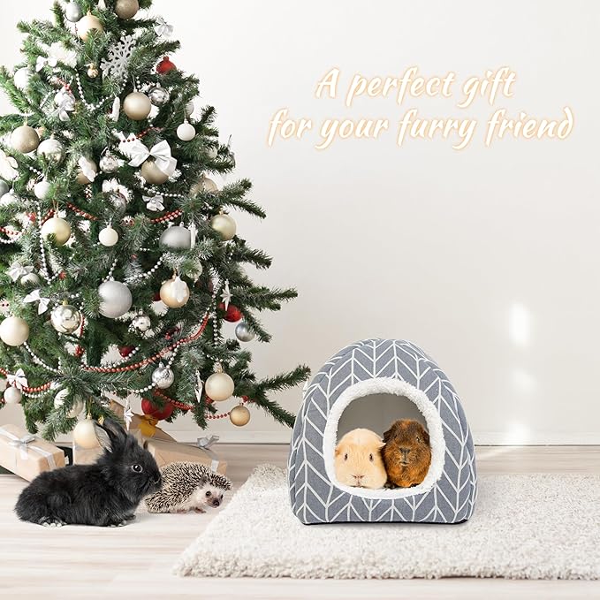2 Pack Guinea Pig Hideout Bed Rabbit House Cave Accessories Cozy Hide-Out for Bunny Hedgehog Ferret Chinchilla&amp;Other Small Animals