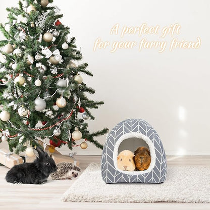 2 Pack Guinea Pig Hideout Bed Rabbit House Cave Accessories Cozy Hide-Out for Bunny Hedgehog Ferret Chinchilla&amp;Other Small Animals