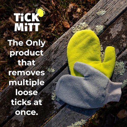 Yellow Tick Removal Glove for Humans &amp; Pets - Safely Remove Ticks Effortlessly, Chemical-Free, Durable, Portable Tick Management Tool for Outdoor Adventures &amp; Everyday Use