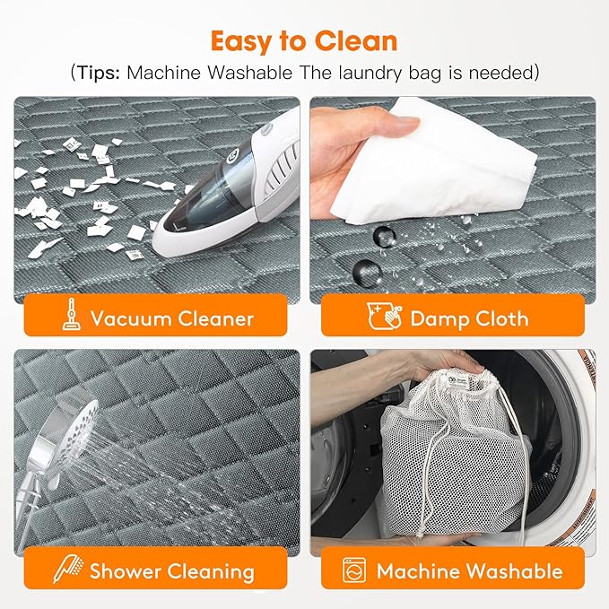MIXJOY Back Seat Extender - Hard Bottom Dog Car Seat Cover, Waterproof &amp; Foldable Dog Hammock for Car Travel, Grey