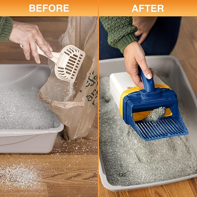 Neater Pet Brands Neater Scooper XL Cat Litter Scoop, 195 Refill Bags – Extra-Large Capacity Mess-Free Cat Litter Scooper with Bag for Large &amp; Multiple Cats, Spill-Proof Litter Box Scooper with Holder