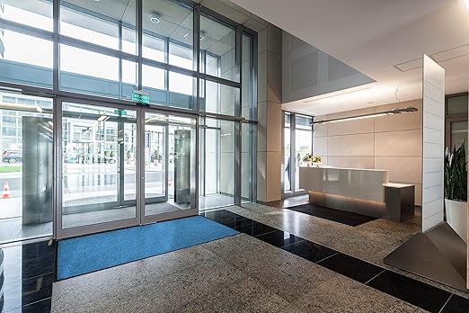 M+A Matting WaterHog Diamond | Commercial-Grade Entrance Mat with Rubber Border – Indoor/Outdoor, Quick Drying, Stain Resistant Door Mat (Solid Red, 3&