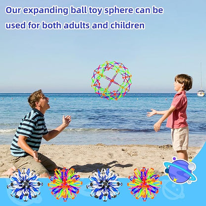 2Pcs Colorful Sphere Expandable Breathing Balls Fidget Toy-Great Anxiety Stress Reliever,Collapsible Expanding Magic Ball Toys for Kids &amp; Adults Mindfulness Meditation Practices , Yoga -ADHD