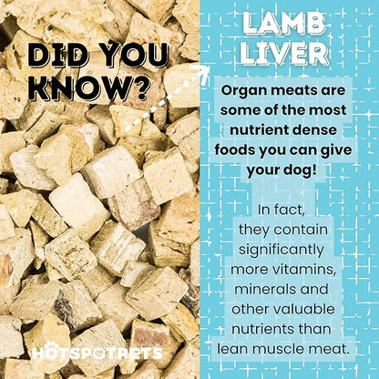 hotspot pets Lamb Liver Treats, 1LB Bag, All Natural Grain-Free Cat &amp; Dog Training Topper Snack, Single Ingredient, Made in USA