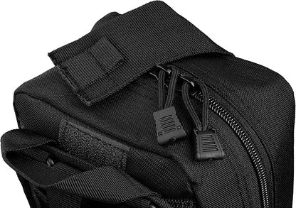 Scherber Premium IFAK Kit Trauma Pack | HSA/FSA Approved | Fully Stocked MOLLE Pouch w/CAT Tourniquet, HyFin Chest Seal, &amp; Israeli Bandage | Trauma Kit for Gunshot, Bleeding, Major Wound Care (Black)