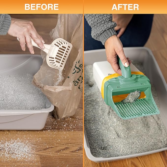 Neater Pet Brands Neater Scooper XL Cat Litter Scoop, 15 Refill Bags – Extra-Large Capacity Mess-Free Cat Litter Scooper with Bag for Large &amp; Multiple Cats, Spill-Proof Litter Box Scooper with Holder
