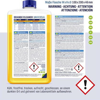 Orange Oil Cleaner Concentrated 25.36 fl oz (1 : 1000) - makes up to 200 Gallons Multi-Use Adhesive &amp; Grease Remover, Custom-Dilution Citrus Degreaser for Floors, Kitchen &amp; Bath