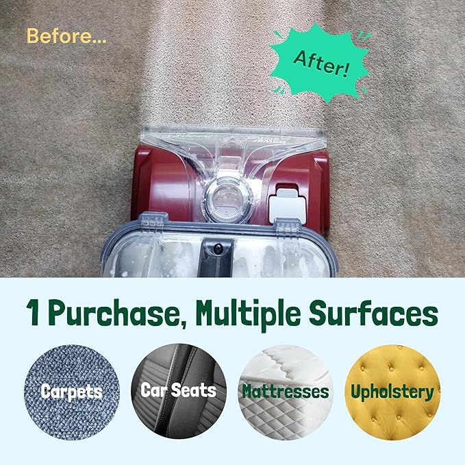 Sunny &amp; Honey Carpet Shampoo &amp; Cleaning Solution - 32 Fl Oz Spring Mint Scent - Pet Carpet Cleaner Machine Solution - Rug &amp; Upholstery Cleaner - Stain Remover &amp; Odor Deodorizer