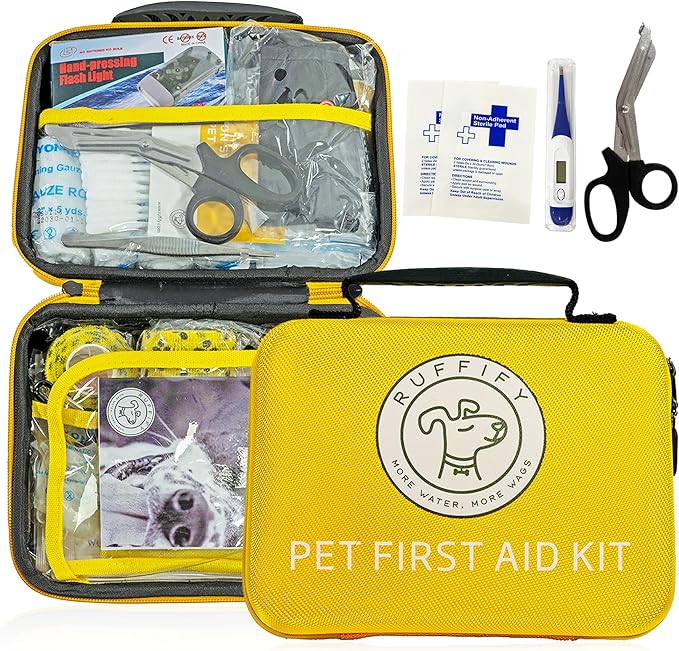 Pet First Aid Kit for Dogs &amp; Cats – 27 Key Items Emergency Kit with Mini Pouch for Boating, Sailing, Home, Office, Travel, Vacations &amp; Outdoor Adventures