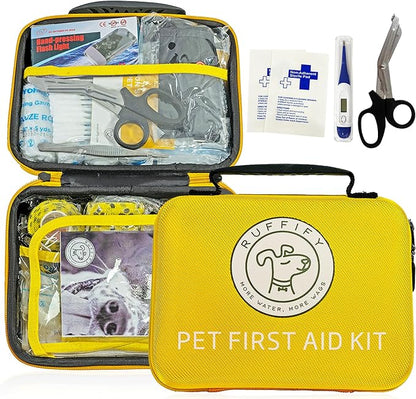 Pet First Aid Kit for Dogs &amp; Cats – 27 Key Items Emergency Kit with Mini Pouch for Boating, Sailing, Home, Office, Travel, Vacations &amp; Outdoor Adventures
