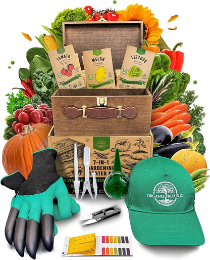 75 Vegetable &amp; Greens Seeds Variety Pack, Garden Seed Starter Kit - Over 44,700 Non-GMO Heirloom Seeds for Planting Vegetables and Greens, Gift Seed Box with Gardening Supplies, Survival Kit