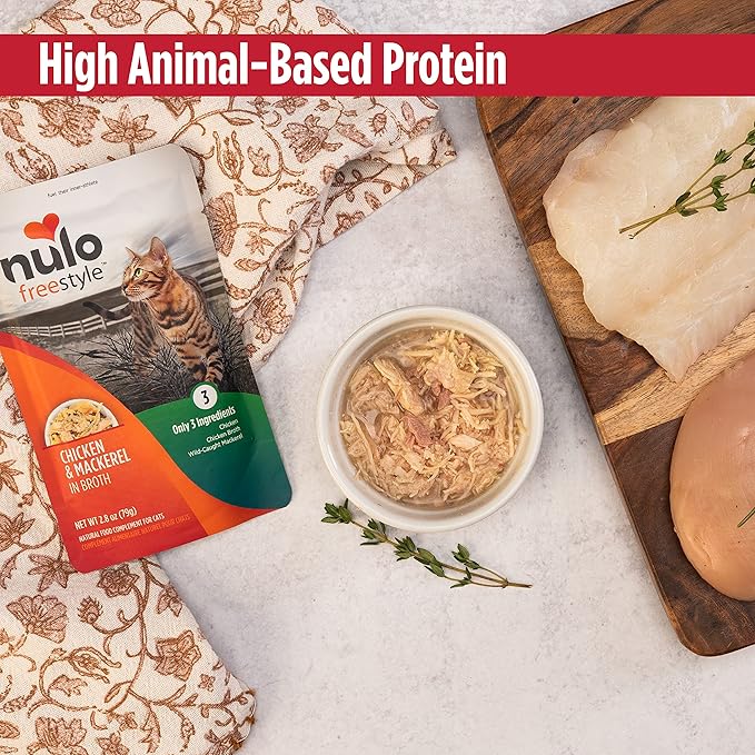 Nulo Freestyle Cat &amp; Kitten Wet Cat Food Pouch, Premium All Natural Grain-Free Soft Cat Food Topper with Amino Acids for Heart Health and High Animal-Based Protein