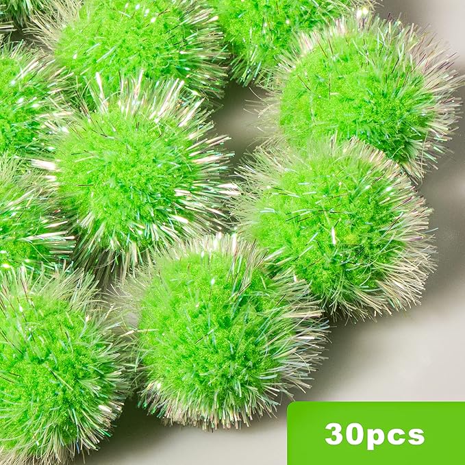 VAPKER 30 Pcs Cat Ball Toys Sparkle Balls Extra Large 2 Inch Cat&