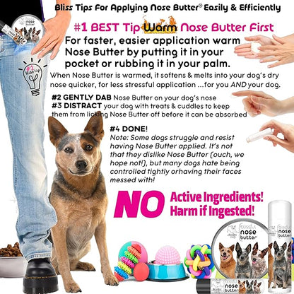 The Blissful Dog Australian Cattle Dog Unscented Nose Butter - Dog Nose Butter, 0.15 Ounce