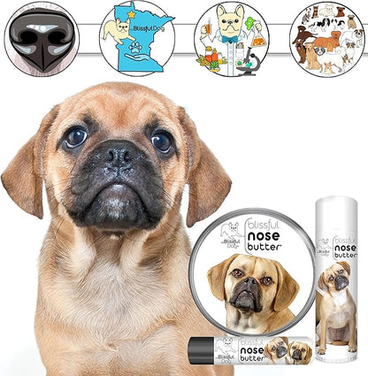 The Blissful Dog Puggle Unscented Nose Butter - Dog Nose Butter, 16 Ounce