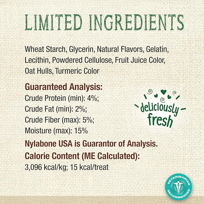 Nylabone Nutri Dent Dog Dental Chews - Natural Dog Teeth Cleaning &amp; Breath Freshener - Dental Treats for Dogs - Fresh Breath Flavor, Mini (32 Count)