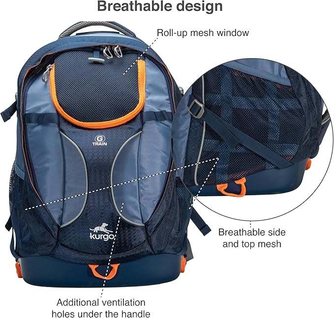 Kurgo G-Train - Dog Carrier Backpack for Small Pets - Cat &amp; Dog Backpack for Hiking, Camping or Travel - Waterproof Bottom - Ink Blue