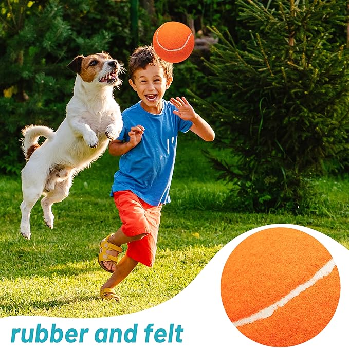 Large Dog Tennis Balls 4-Pack, 4 inch Interactive Big Dog Toy Ball for Small Medium Large Dogs, Dog Toys for Outdoor/Indoor Sports, Fetch, Training &amp; Play