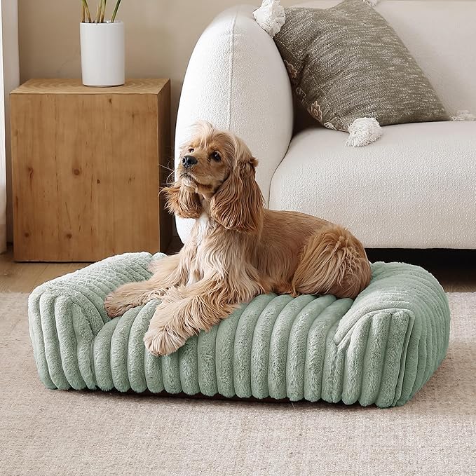 Arlee Saddle Sofa Memory Foam Pet Bed, Comfortable &amp; Washable, Ideal for Dogs and Puppies, Extra Comfort, Couch Design, Crate &amp; Kennel Furniture, Pet Supplies &amp; Essentials, Sage, Medium