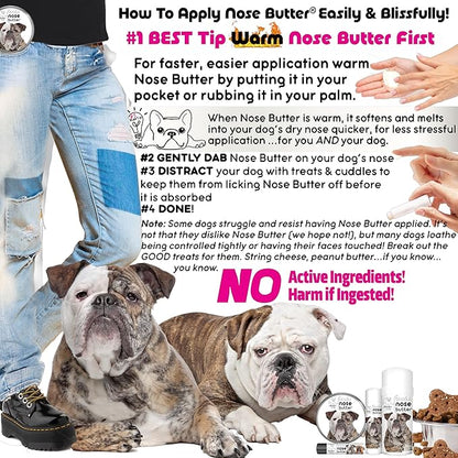 The Blissful Dog Mastiff Nose Butter for Dry, Cracked Skin, Lick-Safe Dog Nose Balm with Moisturizing Shea Butter, Almond, Olive, and Essential Oils, Pet Supplies, Uncented, 4 oz.