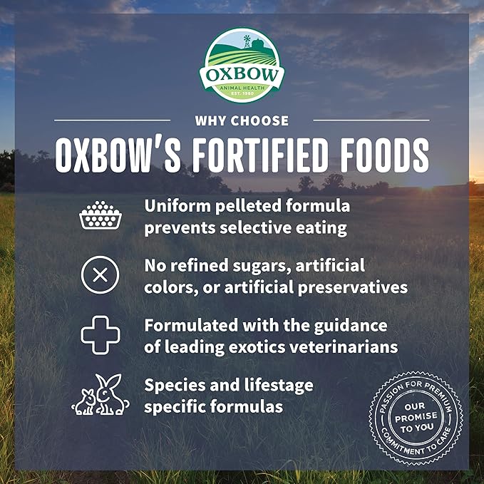 Oxbow Essentials Chinchilla Food, Made Alfalfa, Vitamin &amp; Mineral Rich Food for Chinchillas, Small Animal Pet Pellets, Made in USA, High Fiber, 25 lb Bulk Bag