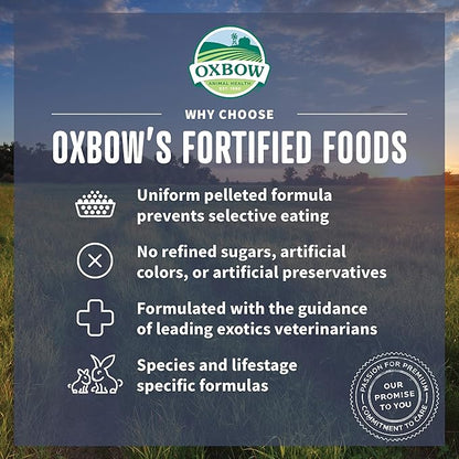 Oxbow Essentials Chinchilla Food, Made Alfalfa, Vitamin &amp; Mineral Rich Food for Chinchillas, Small Animal Pet Pellets, Made in USA, High Fiber, 25 lb Bulk Bag