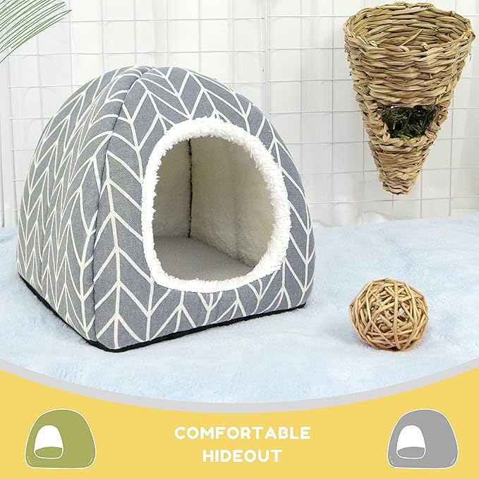 2 Pack Guinea Pig Hideout Bed Rabbit House Cave Accessories Cozy Hide-Out for Bunny Hedgehog Ferret Chinchilla&amp;Other Small Animals