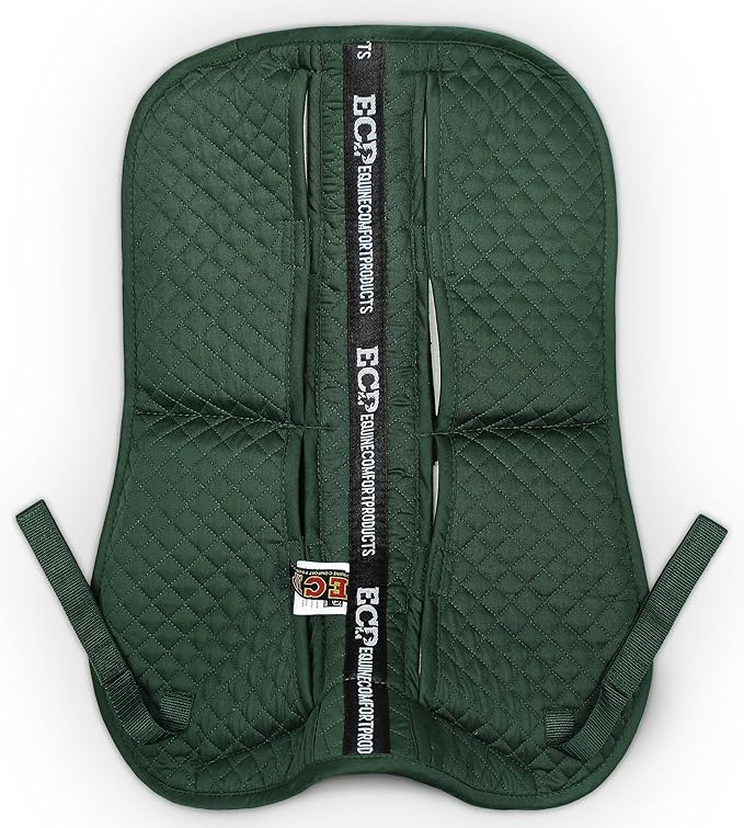 ECP Equine Comfort Products Adjustable Shock Absorbing Memory Foam Half Saddle Pad, Injury Prevention &amp; Pressure Relief, Customizable Fit, Breathable for All Riding Styles