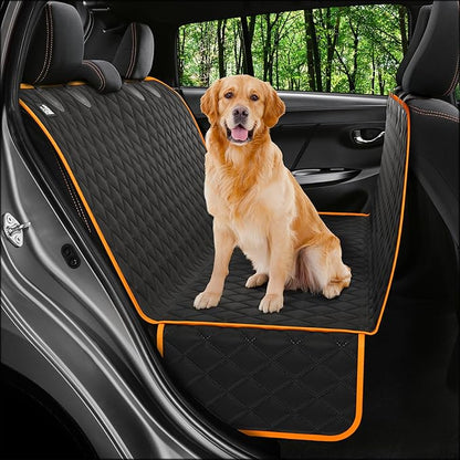 Dog Car Seat Cover for Back Seat, Waterproof Hammock for Car, SUV &amp; Truck, Non-Slip Backseat Cover for Dogs, Heavy-Duty Dog Hammock Style Seat Protector Pets, Easy to Install &amp; Clean