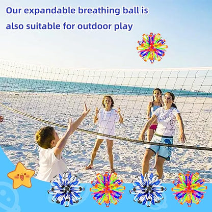 2Pcs Colorful Sphere Expandable Breathing Balls Fidget Toy-Great Anxiety Stress Reliever,Collapsible Expanding Magic Ball Toys for Kids &amp; Adults Mindfulness Meditation Practices , Yoga -ADHD