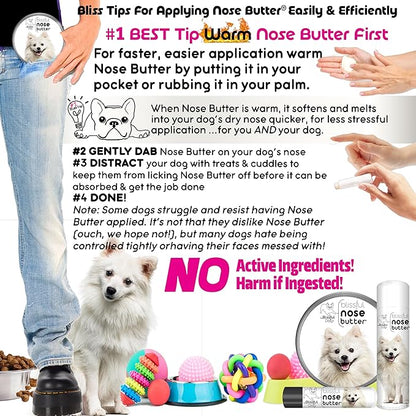 The Blissful Dog American Eskimo Nose Butter for Dry, Cracked Skin, Lick-Safe Dog Nose Balm with Moisturizing Shea Butter, Almond, Olive, and Essential Oils, Pet Supplies, Uncented, 4 oz.