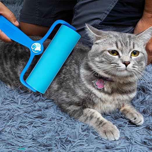 PetLovers EzRoll Reusable Lint Roller - Sticky for Life &amp; Multi-Purpose Pet Hair, Dust, &amp; Lint Remover for Clothing, Upholstery, &amp; Cars - Sustainable, Washable &amp; Efficient (Large)