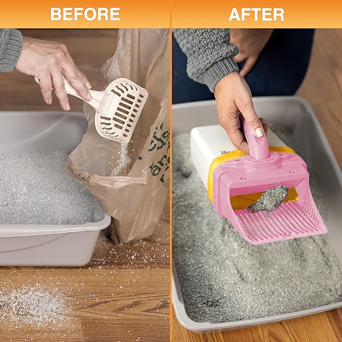 Neater Pet Brands Neater Scooper XL Cat Litter Scoop, 60 Refill Bags – Extra-Large Capacity Mess-Free Cat Litter Scooper with Bag for Large &amp; Multiple Cats, Spill-Proof Litter Box Scooper with Holder