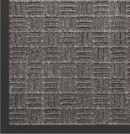 Indoor/Outdoor Hose-Wash Embossed Design Non-Slip Rubber 18" x 30" Modern Entryway Mat for Entryway, Patio, Backyard, Garage, 18" x 30", Charcoal