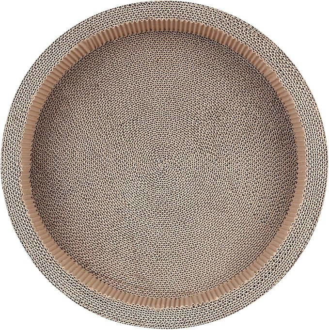 Cat Scratcher Post &amp; Board, Round Cat Scratching Lounge Bed, Durable Pad Prevents Furniture Damage, 17.32&