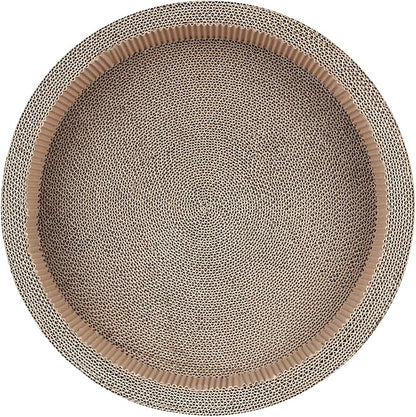 Cat Scratcher Post &amp; Board, Round Cat Scratching Lounge Bed, Durable Pad Prevents Furniture Damage, 17.32&
