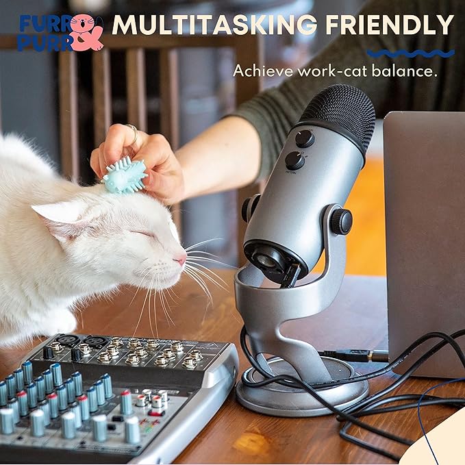 Furr&amp;Purr Cat Brush, Made in the USA, Face Massager, Face Scratcher, Calming Care Comb for Cats, Indoor Cats (1-Pack)
