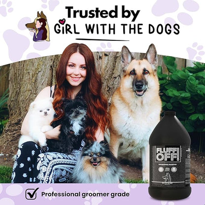 Fluff Off! by Girl With The Dogs, Natural Deshedding Dog &amp; Cat Shampoo, 1 Gal, Made in USA, 8 Wks+