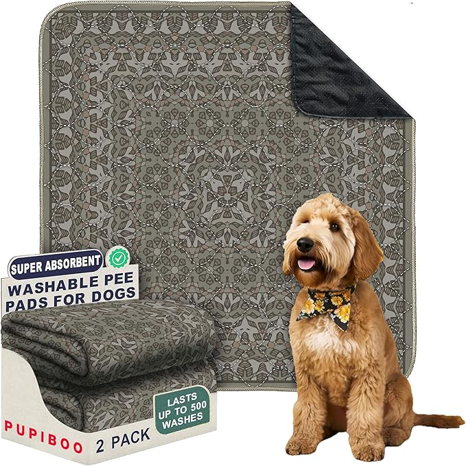 Washable Pee Pads for Dogs - Super Absorbent Reusable Puppy Training Pads - 100% Waterproof, Leak-Proof &amp; Non-Slip Whelping Pads for Pet Housebreaking